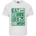 Eat Drink & Be Irish Funny St Patricks Day Kids T-Shirt Childrens White