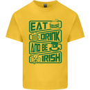 Eat Drink & Be Irish Funny St Patricks Day Kids T-Shirt Childrens Yellow