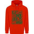 Eat Drink & Be Irish Funny St Patricks Day Mens 80% Cotton Hoodie Bright Red