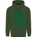 Eat Drink & Be Irish Funny St Patricks Day Mens 80% Cotton Hoodie Forest Green