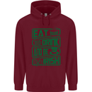 Eat Drink & Be Irish Funny St Patricks Day Mens 80% Cotton Hoodie Maroon