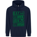 Eat Drink & Be Irish Funny St Patricks Day Mens 80% Cotton Hoodie Navy Blue
