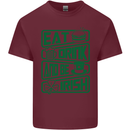 Eat Drink & Be Irish Funny St Patricks Day Mens Cotton T-Shirt Tee Top Maroon