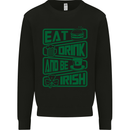 Eat Drink & Be Irish Funny St Patricks Day Mens Sweatshirt Jumper Black