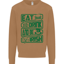 Eat Drink & Be Irish Funny St Patricks Day Mens Sweatshirt Jumper Caramel Latte
