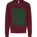 Eat Drink & Be Irish Funny St Patricks Day Mens Sweatshirt Jumper Maroon