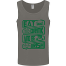 Eat Drink & Be Irish Funny St Patricks Day Mens Vest Tank Top Charcoal