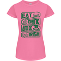 Eat Drink & Be Irish Funny St Patricks Day Womens Petite Cut T-Shirt Azalea
