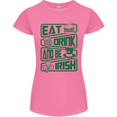 Eat Drink & Be Irish Funny St Patricks Day Womens Petite Cut T-Shirt Azalea