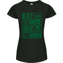 Eat Drink & Be Irish Funny St Patricks Day Womens Petite Cut T-Shirt Black