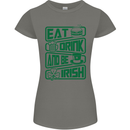 Eat Drink & Be Irish Funny St Patricks Day Womens Petite Cut T-Shirt Charcoal