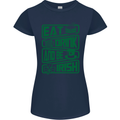 Eat Drink & Be Irish Funny St Patricks Day Womens Petite Cut T-Shirt Navy Blue