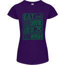 Eat Drink & Be Irish Funny St Patricks Day Womens Petite Cut T-Shirt Purple