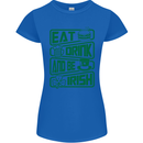Eat Drink & Be Irish Funny St Patricks Day Womens Petite Cut T-Shirt Royal Blue
