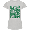 Eat Drink & Be Irish Funny St Patricks Day Womens Petite Cut T-Shirt Sports Grey