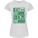 Eat Drink & Be Irish Funny St Patricks Day Womens Petite Cut T-Shirt White