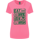 Eat Drink & Be Irish Funny St Patricks Day Womens Wider Cut T-Shirt Azalea