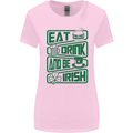 Eat Drink & Be Irish Funny St Patricks Day Womens Wider Cut T-Shirt Light Pink