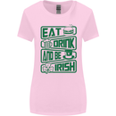 Eat Drink & Be Irish Funny St Patricks Day Womens Wider Cut T-Shirt Light Pink