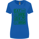 Eat Drink & Be Irish Funny St Patricks Day Womens Wider Cut T-Shirt Royal Blue