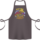 Eat Me Mushroom Fungi Mycology Cotton Apron 100% Organic Dark Grey