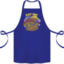 Eat Me Mushroom Fungi Mycology Cotton Apron 100% Organic Royal Blue