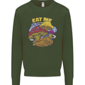 Eat Me Mushroom Fungi Mycology Kids Sweatshirt Jumper Forest Green
