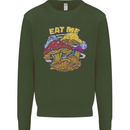 Eat Me Mushroom Fungi Mycology Kids Sweatshirt Jumper Forest Green