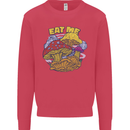 Eat Me Mushroom Fungi Mycology Kids Sweatshirt Jumper Heliconia