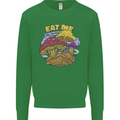 Eat Me Mushroom Fungi Mycology Kids Sweatshirt Jumper Irish Green