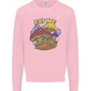 Eat Me Mushroom Fungi Mycology Kids Sweatshirt Jumper Light Pink