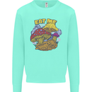 Eat Me Mushroom Fungi Mycology Kids Sweatshirt Jumper Peppermint