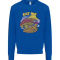 Eat Me Mushroom Fungi Mycology Kids Sweatshirt Jumper Royal Blue