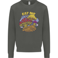 Eat Me Mushroom Fungi Mycology Kids Sweatshirt Jumper Storm Grey