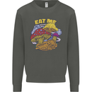 Eat Me Mushroom Fungi Mycology Kids Sweatshirt Jumper Storm Grey