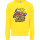 Eat Me Mushroom Fungi Mycology Kids Sweatshirt Jumper Yellow
