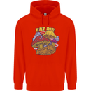 Eat Me Mushroom Fungi Mycology Mens 80% Cotton Hoodie Bright Red