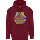 Eat Me Mushroom Fungi Mycology Mens 80% Cotton Hoodie Maroon