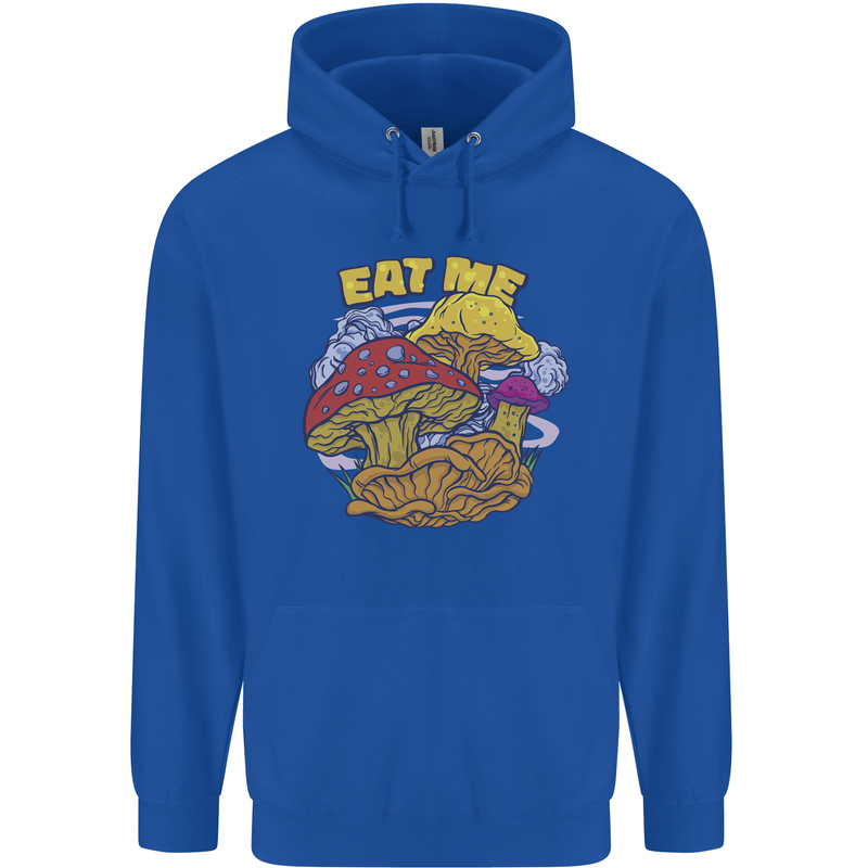 Eat Me Mushroom Fungi Mycology Mens 80% Cotton Hoodie Royal Blue