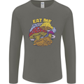 Eat Me Mushroom Fungi Mycology Mens Long Sleeve T-Shirt Charcoal