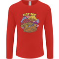Eat Me Mushroom Fungi Mycology Mens Long Sleeve T-Shirt Red
