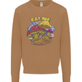 Eat Me Mushroom Fungi Mycology Mens Sweatshirt Jumper Caramel Latte