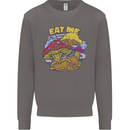 Eat Me Mushroom Fungi Mycology Mens Sweatshirt Jumper Charcoal
