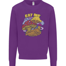 Eat Me Mushroom Fungi Mycology Mens Sweatshirt Jumper Purple