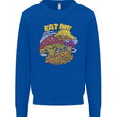 Eat Me Mushroom Fungi Mycology Mens Sweatshirt Jumper Royal Blue