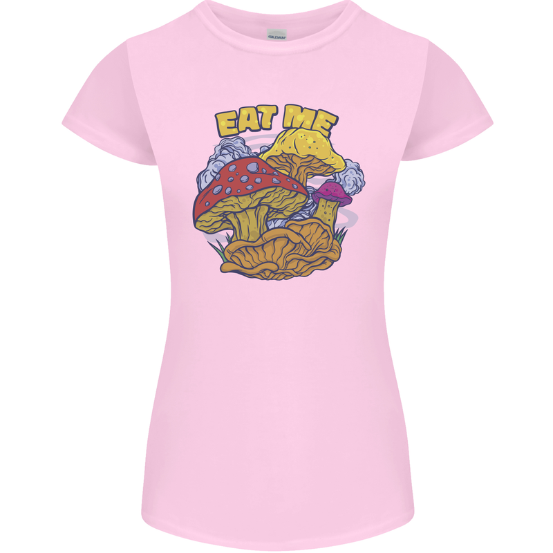 Eat Me Mushroom Fungi Mycology Womens Petite Cut T-Shirt Light Pink