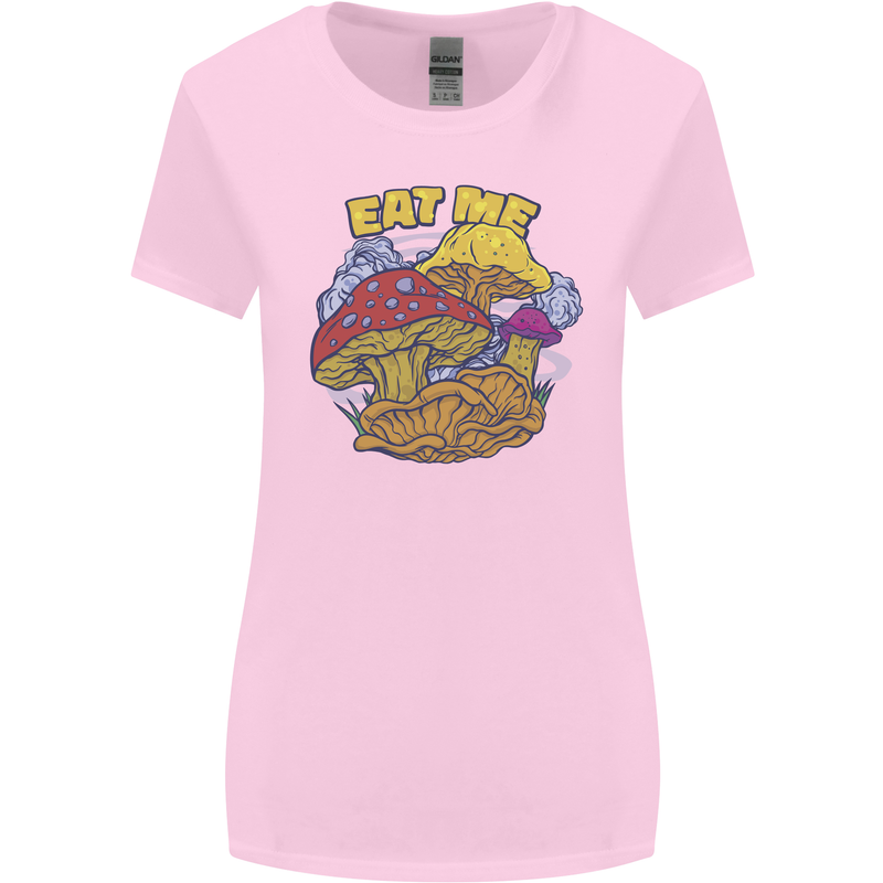Eat Me Mushroom Fungi Mycology Womens Wider Cut T-Shirt Light Pink
