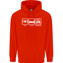 Eat Sleep 4X4 Off Road Roading Car Childrens Kids Hoodie Bright Red