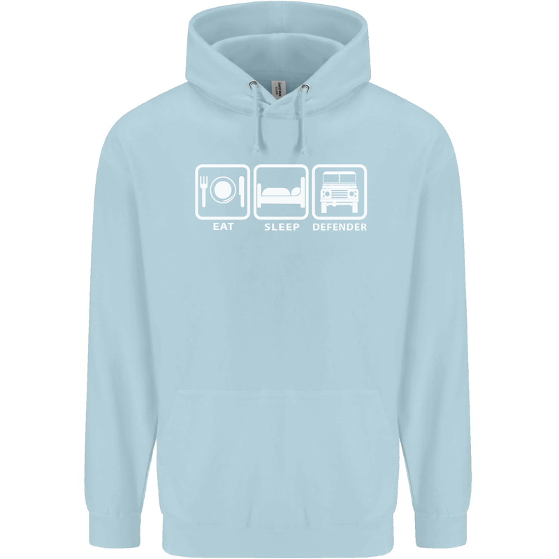 Eat Sleep 4X4 Off Road Roading Car Childrens Kids Hoodie Light Blue