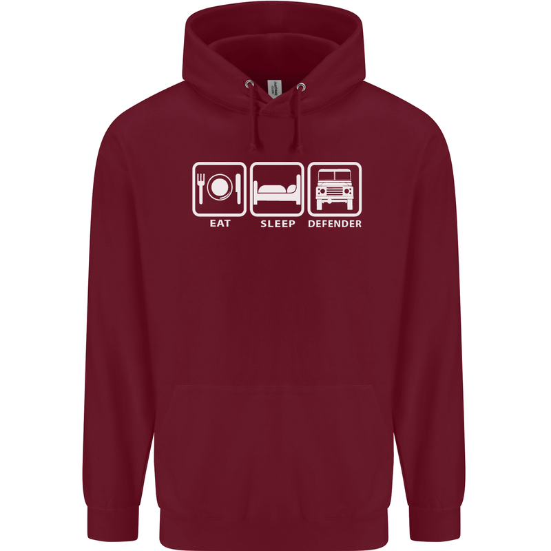 Eat Sleep 4X4 Off Road Roading Car Childrens Kids Hoodie Maroon
